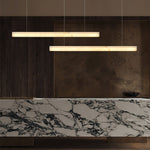 Velmore Linea Alabaster LED Pendant Light – Modern Linear Chandelier