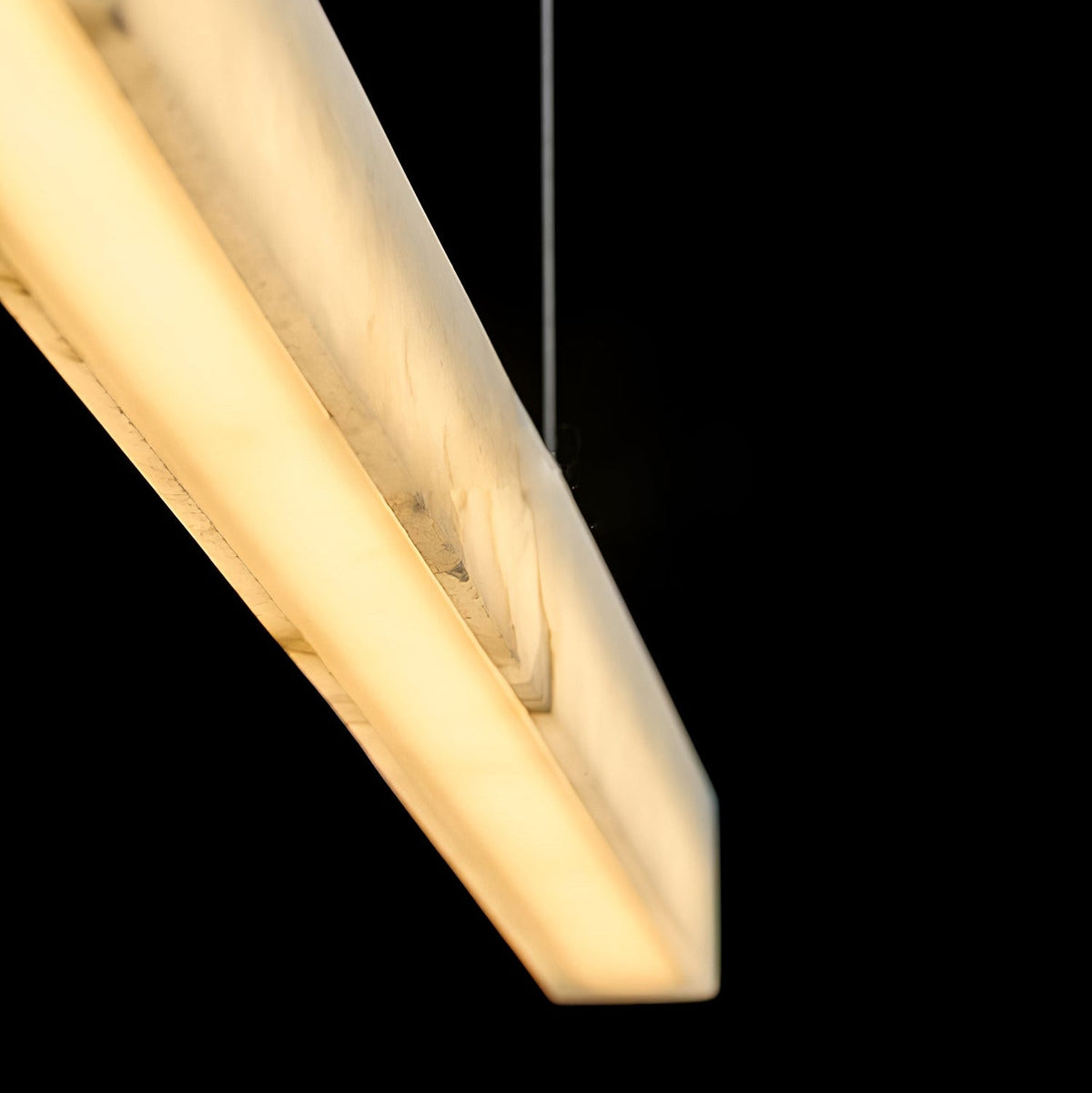 Velmore Linea Alabaster LED Pendant Light – Modern Linear Chandelier