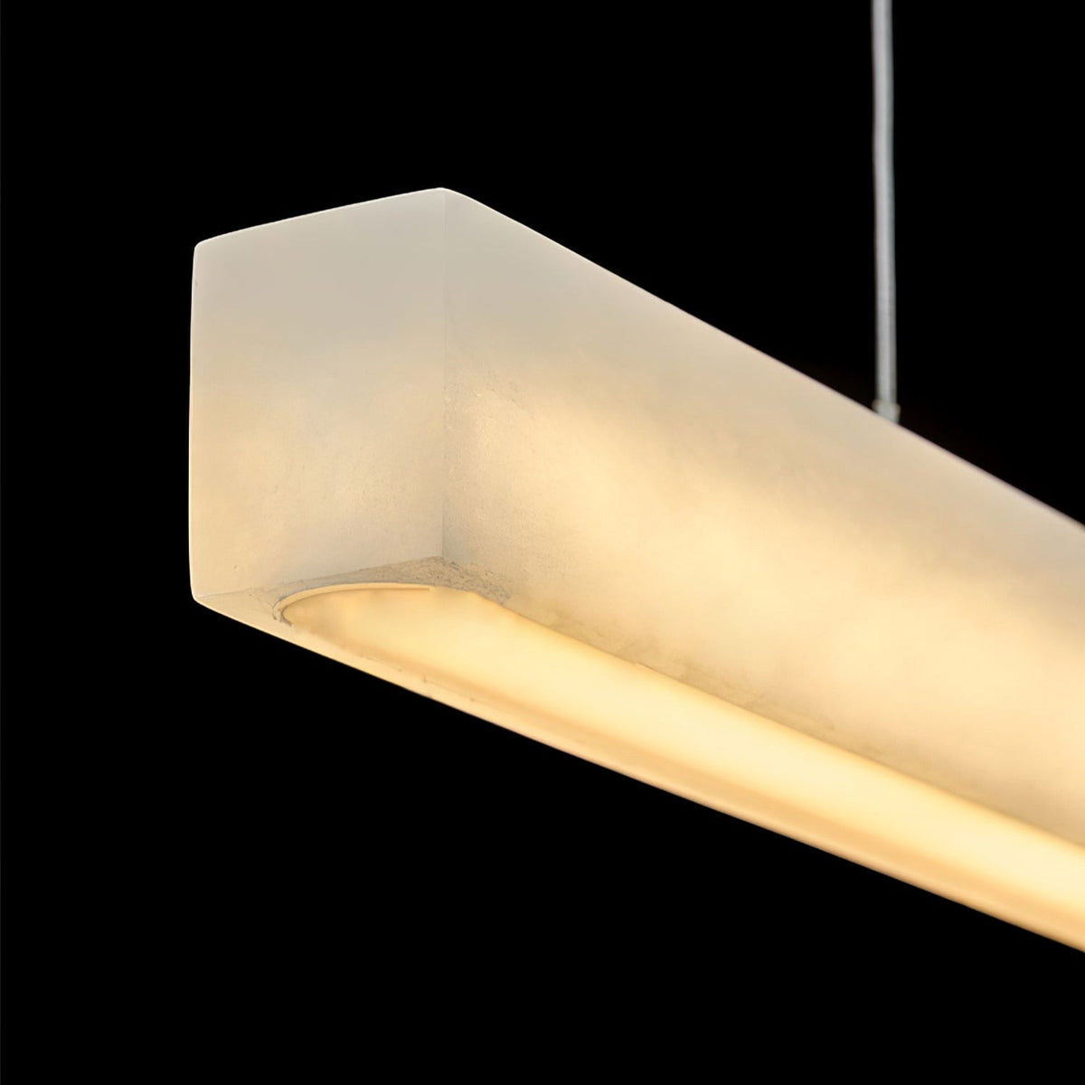 Velmore Linea Alabaster LED Pendant Light – Modern Linear Chandelier