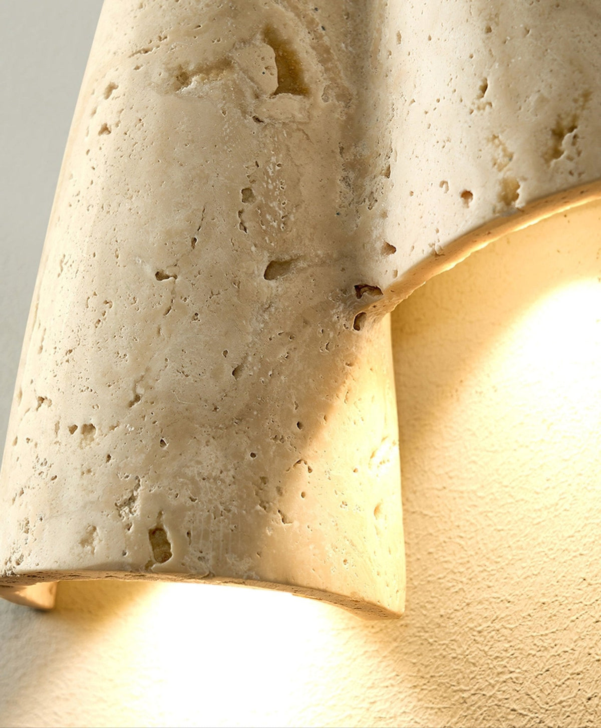 Velo Draped Stone Wall Sconce in Natural Travertine