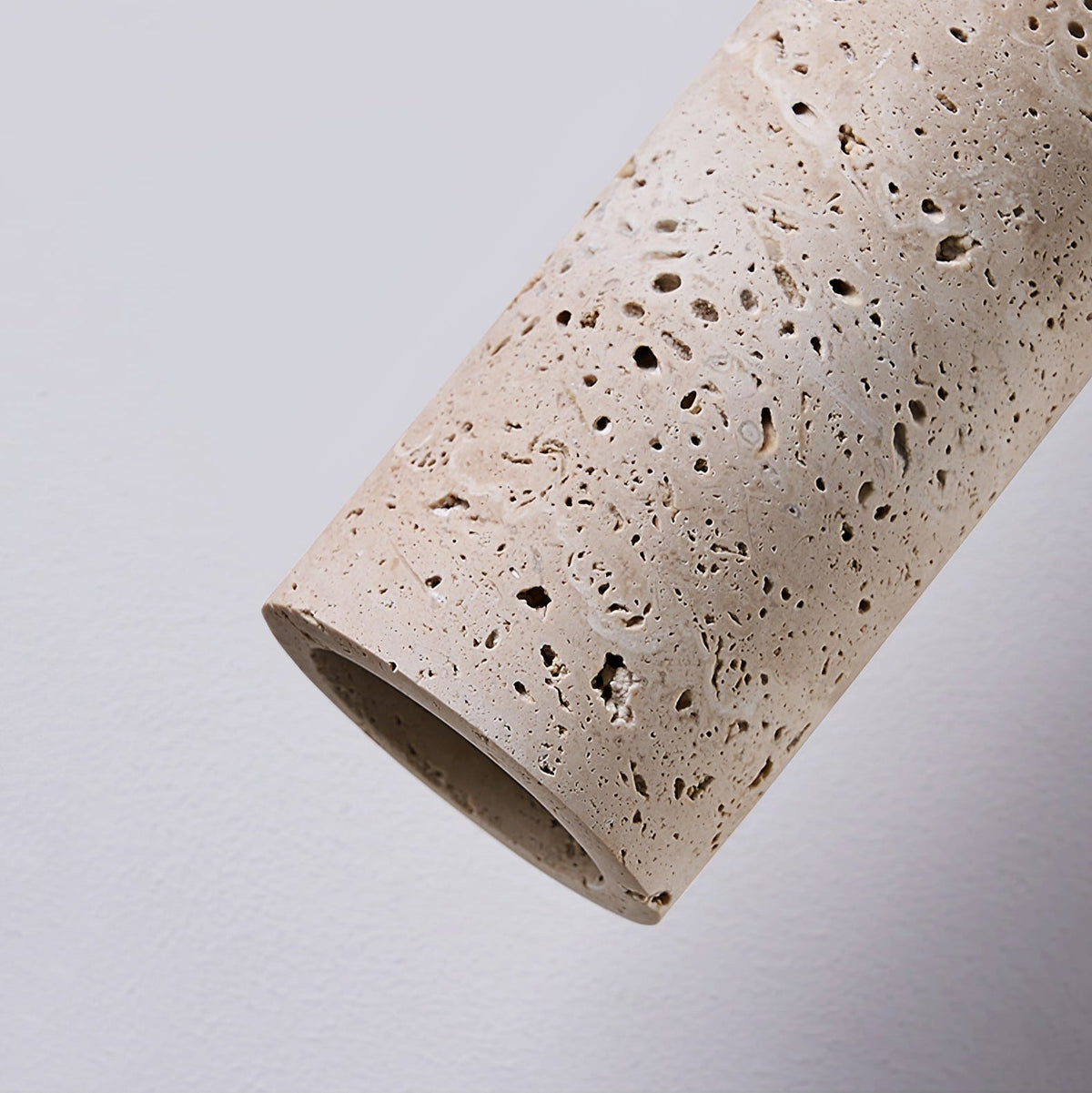 Velora Column Pendant Light in Natural Travertine and Walnut Wood