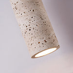 Velora Column Pendant Light in Natural Travertine and Walnut Wood