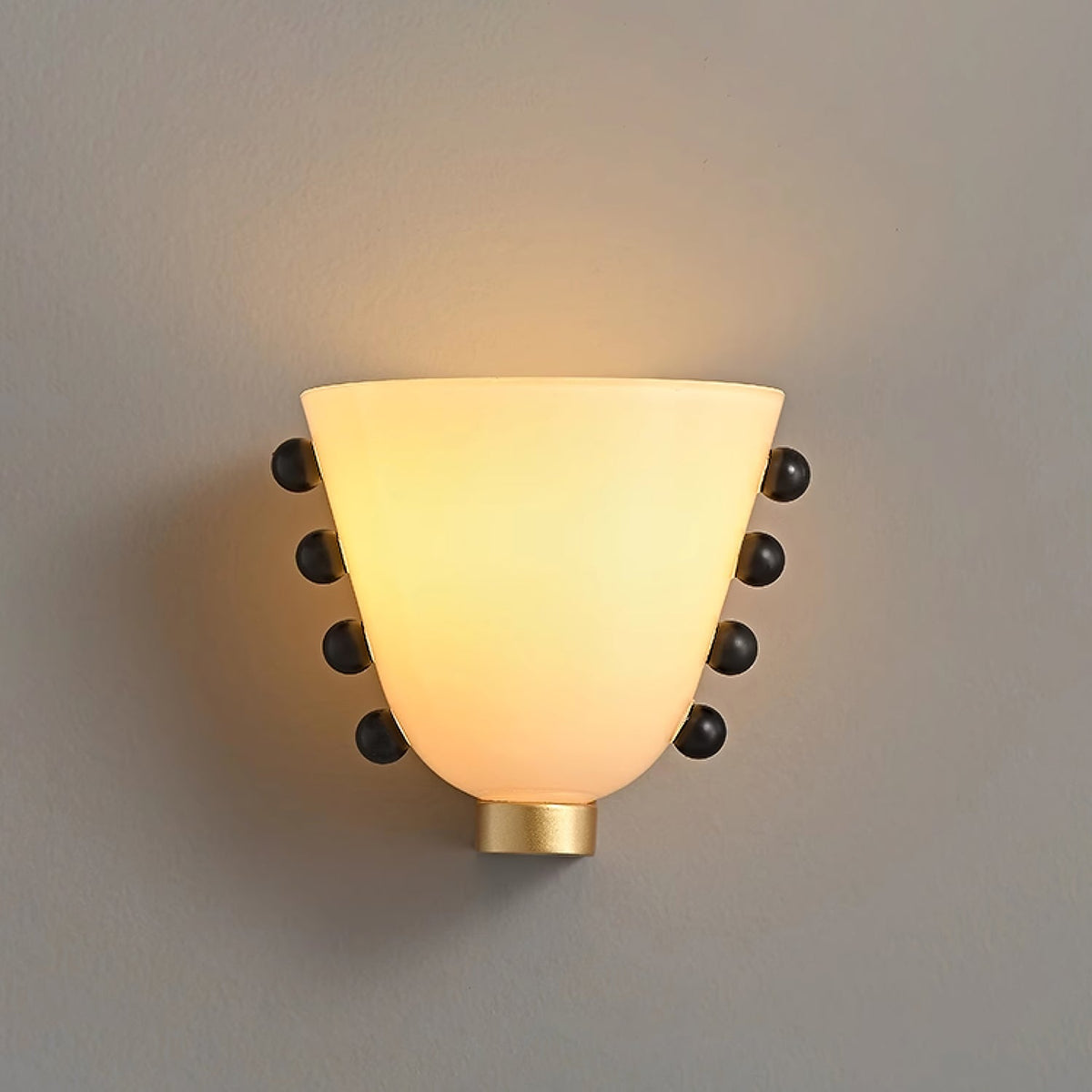 Velora Sculptural Wall Sconce in Matte Gold with Glass Shade