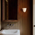 Velora Sculptural Wall Sconce in Matte Gold with Glass Shade