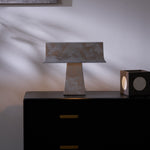 Veltan Sculptural Table Lamp in Antique Stainless Steel for Modern Interiors