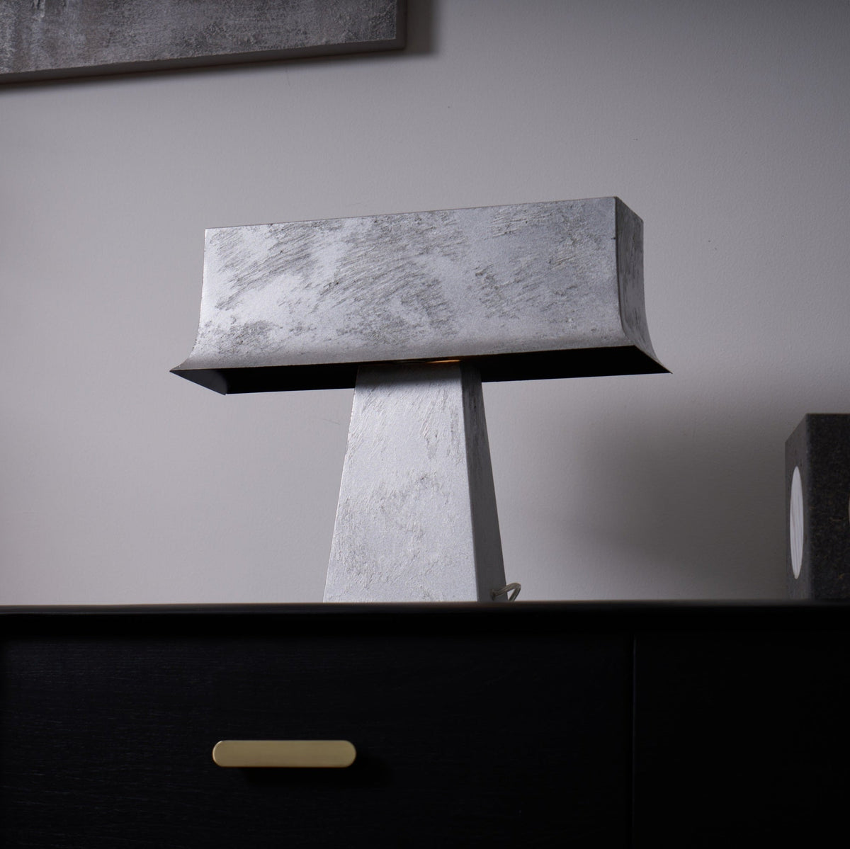Veltan Sculptural Table Lamp in Antique Stainless Steel for Modern Interiors
