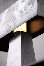 Veltan Sculptural Table Lamp in Antique Stainless Steel for Modern Interiors