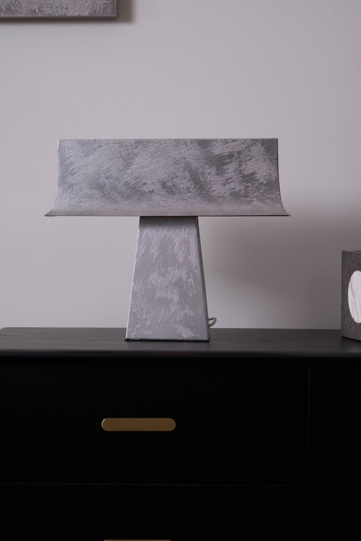 Veltan Sculptural Table Lamp in Antique Stainless Steel for Modern Interiors