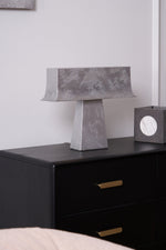 Veltan Sculptural Table Lamp in Antique Stainless Steel for Modern Interiors