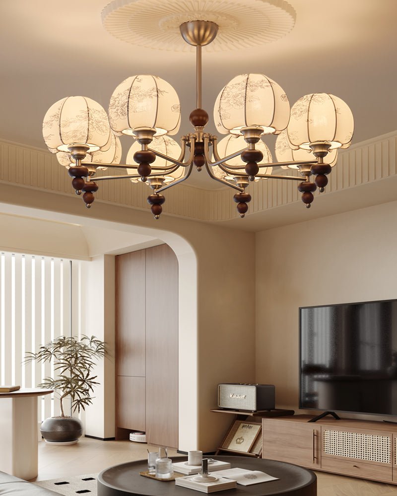 Velvet Petal Chandelier – Modern Fabric Pendant Light for Dining Room and Living Room