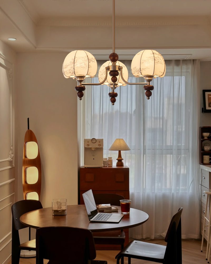 Velvet Petal Chandelier – Modern Fabric Pendant Light for Dining Room and Living Room