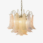 Venini Style Murano Glass Chandelier with Gold Finish – Modern Designer Lighting