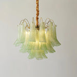 Venini Style Murano Glass Chandelier with Gold Finish – Modern Designer Lighting