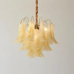 Venini Style Murano Glass Chandelier with Gold Finish – Modern Designer Lighting