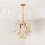 Venini Style Murano Glass Chandelier with Gold Finish – Modern Designer Lighting