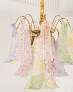 Venini Style Murano Glass Chandelier with Gold Finish – Modern Designer Lighting