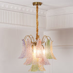 Venini Style Murano Glass Chandelier with Gold Finish – Modern Designer Lighting