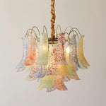 Venini Style Murano Glass Chandelier with Gold Finish – Modern Designer Lighting