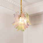 Venini Style Murano Glass Chandelier with Gold Finish – Modern Designer Lighting