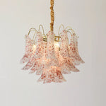 Venini Style Murano Glass Chandelier with Gold Finish – Modern Designer Lighting