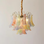 Venini Style Murano Glass Chandelier with Gold Finish – Modern Designer Lighting