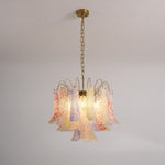 Venini Style Murano Glass Chandelier with Gold Finish – Modern Designer Lighting