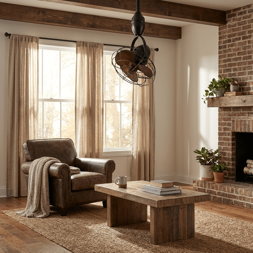 Venturo Cage Ceiling Fan with Pivoting Head and Remote Control