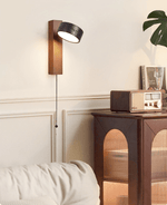 Vera Wall Sconce in Black Travertine and Walnut