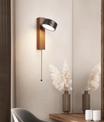 Vera Wall Sconce in Black Travertine and Walnut