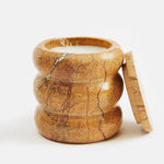 Verdant Stone Candle Holder – Sculptural Marble Table Accent