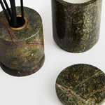 Verdant Stone Candle Holder – Sculptural Marble Table Accent