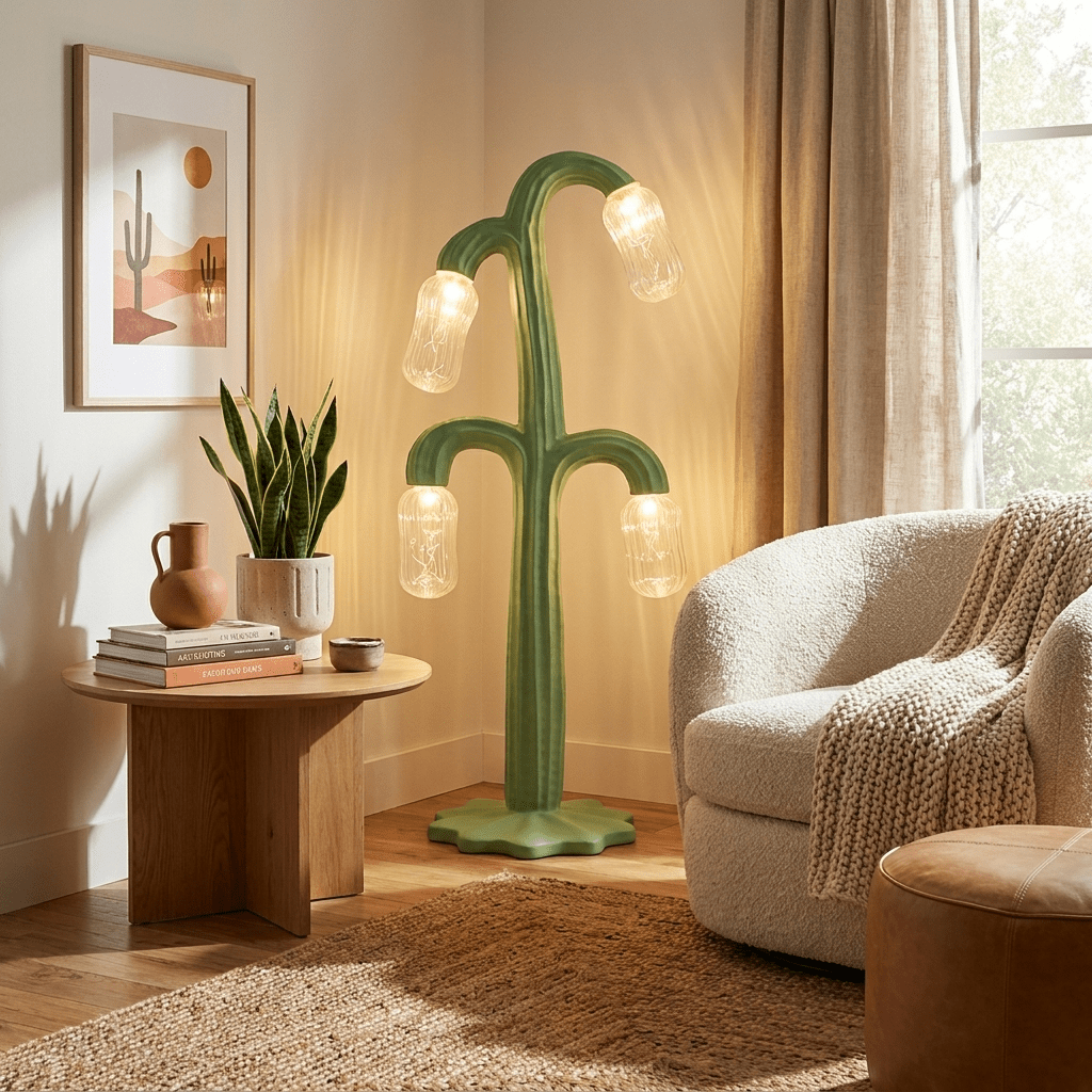 Verdant Bloom Floor Lamp – Modern Botanical Sculptural Lighting