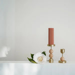 Verdant Sphere Candle Holder — Sculptural Brass & Marble Table Accent