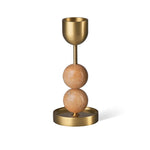 Verdant Sphere Candle Holder — Sculptural Brass & Marble Table Accent