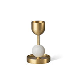 Verdant Sphere Candle Holder — Sculptural Brass & Marble Table Accent