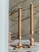 Verdant Sphere Candle Holder — Sculptural Brass & Marble Table Accent