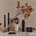 Verdant Sphere Candle Holder — Sculptural Brass & Marble Table Accent