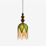 Verdant Tassel Pendant Light – Art Deco Glass & Brass Pendant for Dining Room
