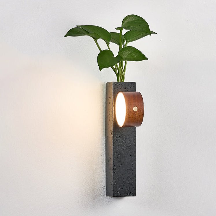 Verde Beam Rechargeable Wall Sconce with Planter