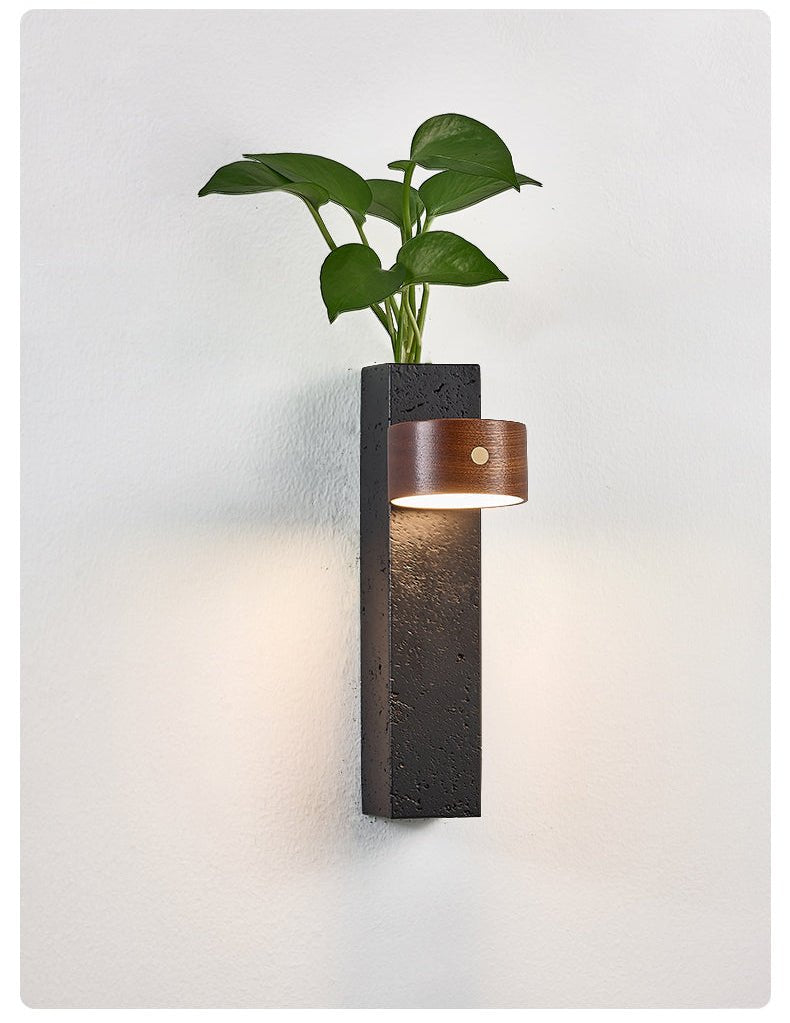 Verde Beam Rechargeable Wall Sconce with Planter