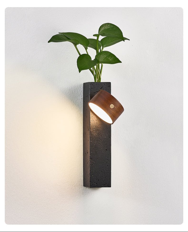 Verde Beam Rechargeable Wall Sconce with Planter