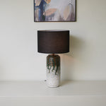 Verde Drip Ceramic Table Lamp with Black Linen Shade