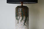 Verde Drip Ceramic Table Lamp with Black Linen Shade