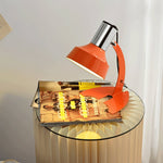 Fish Tail Arch Table Lamp with Adjustable Shade in Chrome and Vibrant Finishes