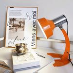 Fish Tail Arch Table Lamp with Adjustable Shade in Chrome and Vibrant Finishes