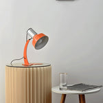 Fish Tail Arch Table Lamp with Adjustable Shade in Chrome and Vibrant Finishes