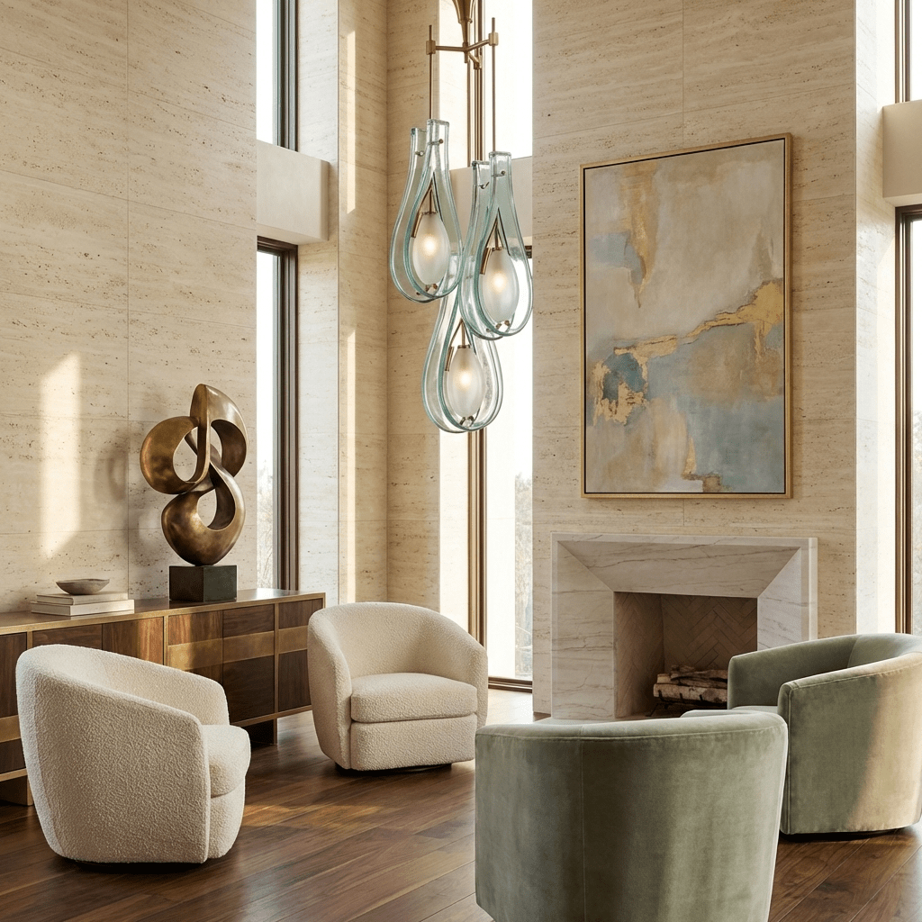 Verdelle Cascade Chandelier – Modern Glass Pendant Light for Dining Room & Living Room