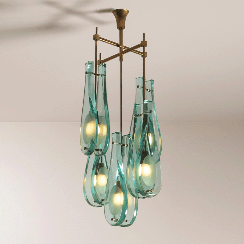 Verdelle Cascade Chandelier – Modern Glass Pendant Light for Dining Room & Living Room