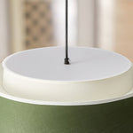 Verdura Double-Layer Fabric Drum Pendant Light for Dining and Living Spaces