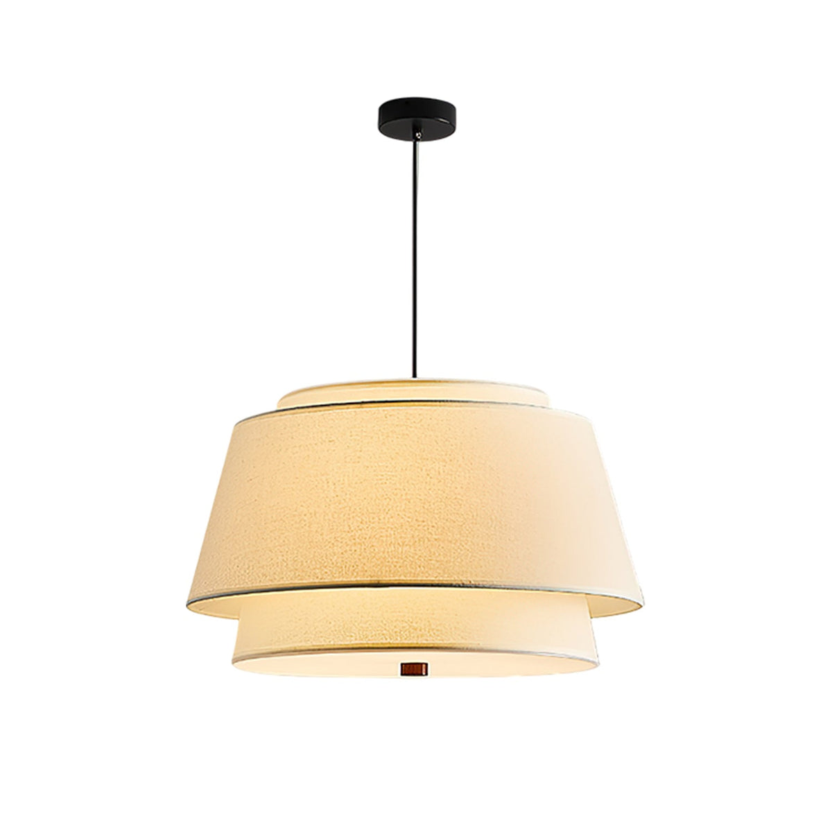 Verdura Double-Layer Fabric Drum Pendant Light for Dining and Living Spaces